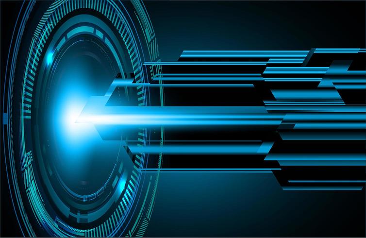 Concept technologique futur du cyber-circuit bleu vecteur