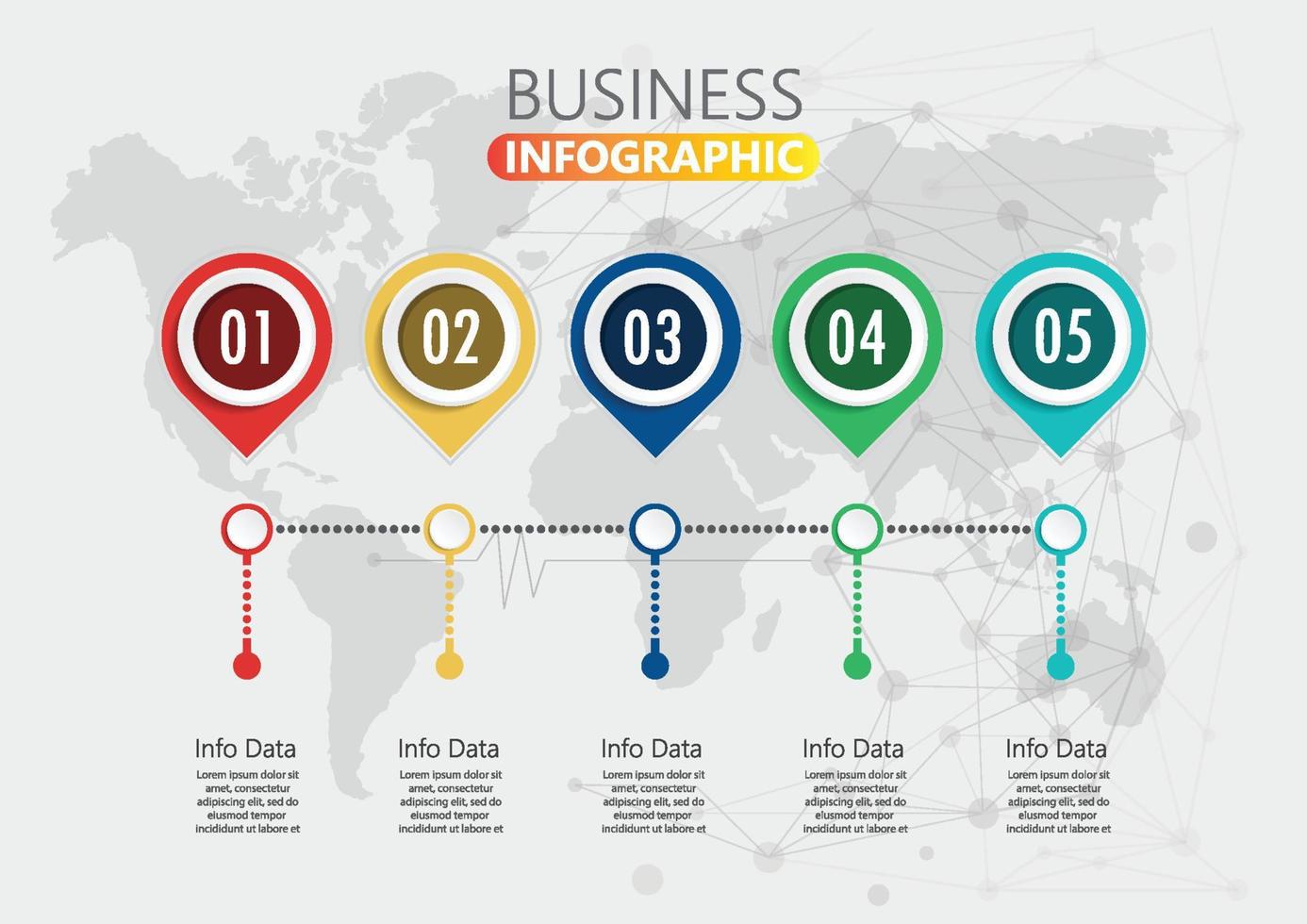 visualisation des données d'entreprise. diagramme de processus. éléments abstraits du graphique, diagramme avec 4 étapes, options, parties ou processus. modèle d'entreprise de vecteur pour la présentation. concept créatif pour infographie.