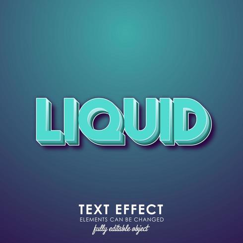 style de texte premium bleu liquide vecteur