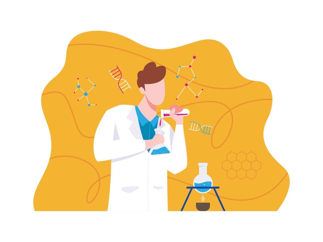 illustration de recherche en laboratoire de chimie vecteur