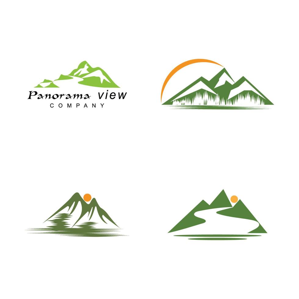 vecteur de conception de logo de paysage de montagne moderne simple, silhouette de pic de montage de glace rocheuse