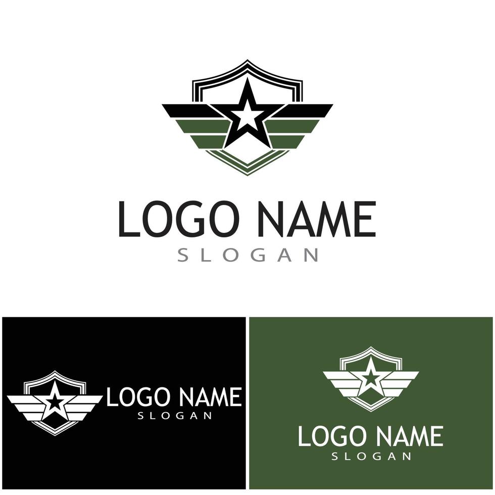modèle de logo de conception d'illustration vectorielle icône militaire vecteur