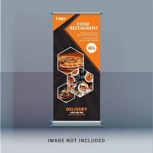 restaurant roll up banner vecteur