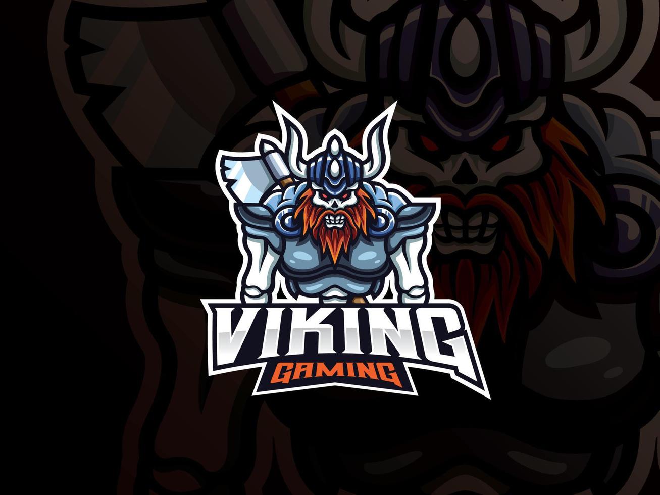 création de logo sport mascotte crâne viking vecteur