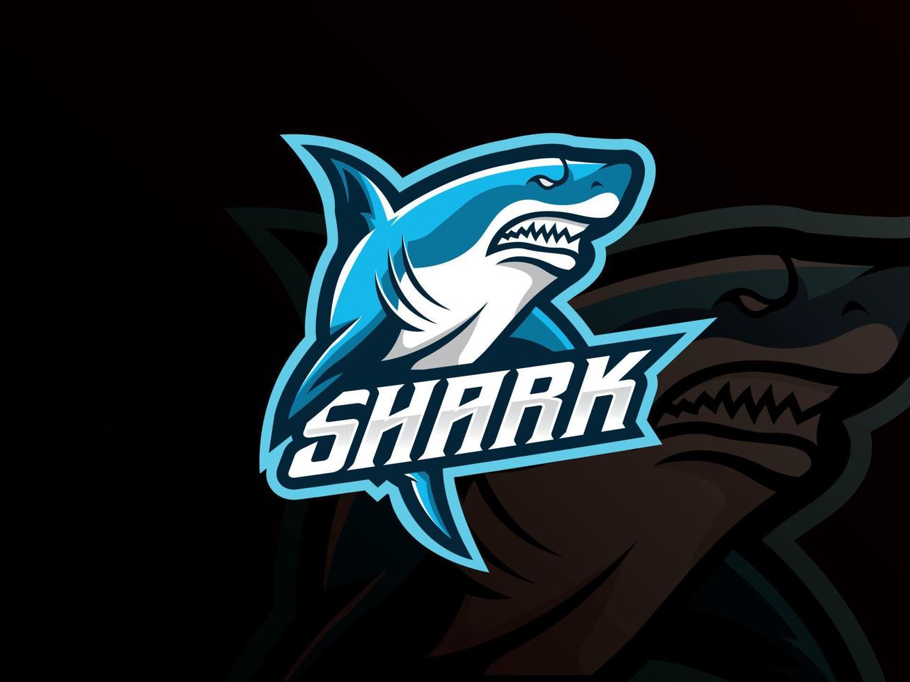 création de logo de sport de mascotte de requin vecteur