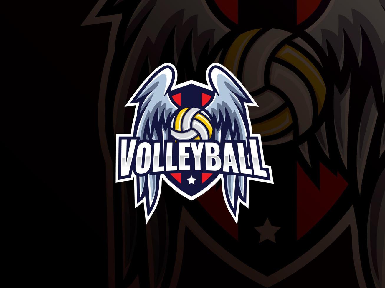 création de logo de sport volley-ball ailes vecteur