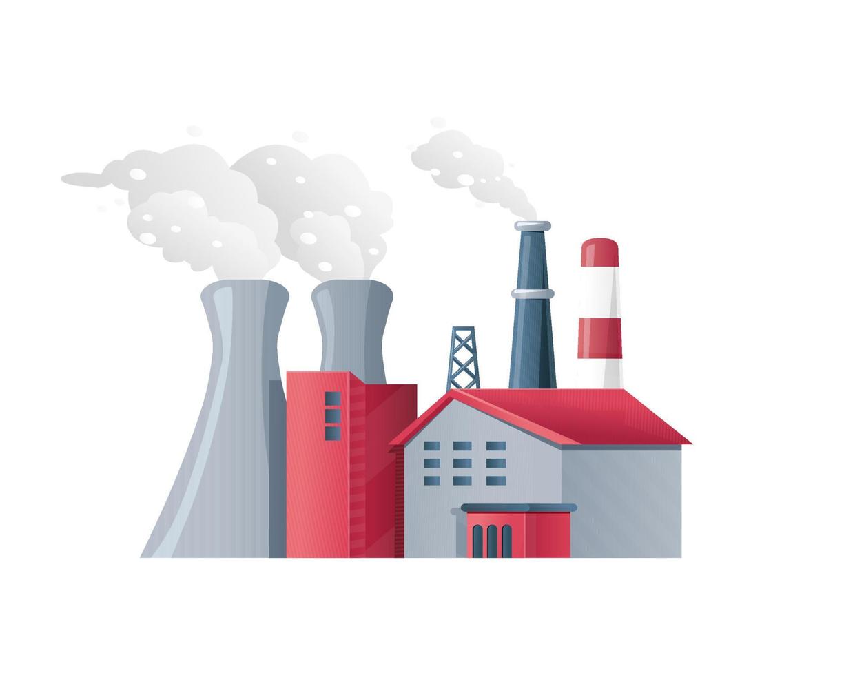 usine pollution de l'air environnement pollué vecteur