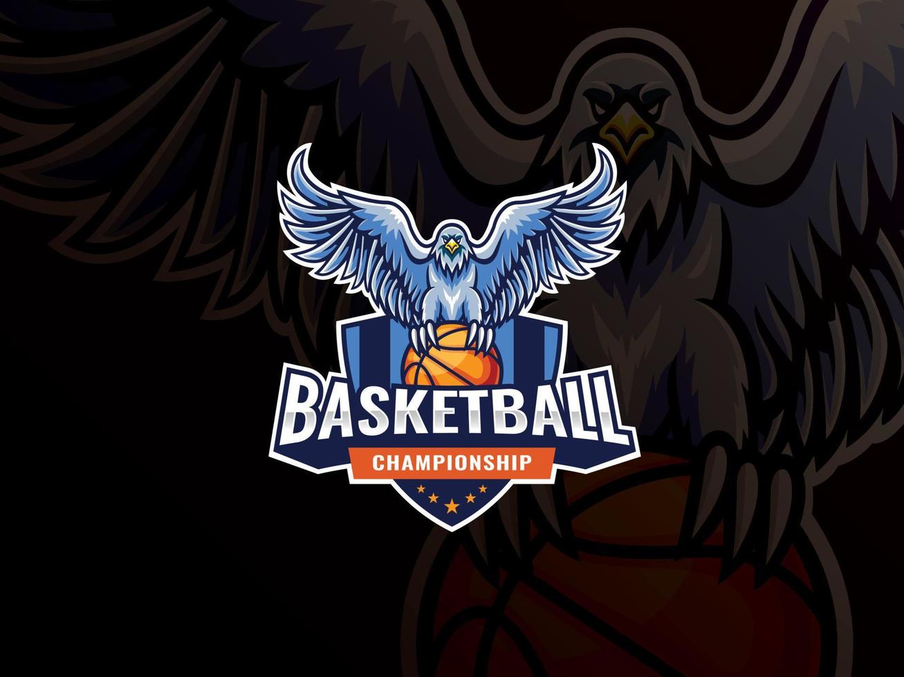 logo de mascotte de sport de basket-ball aigle vecteur