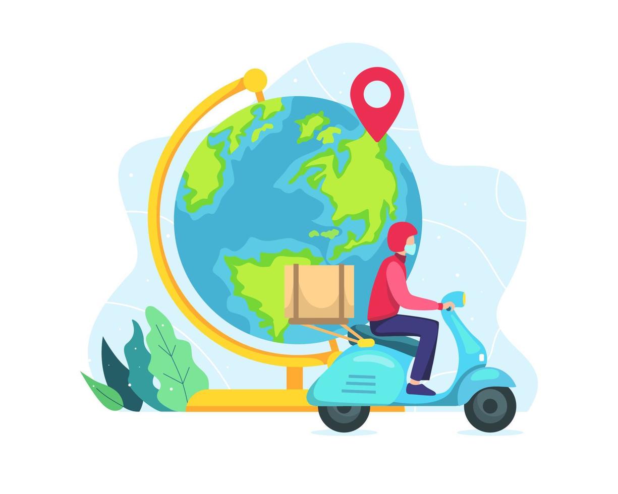 illustration du service de livraison mondial vecteur