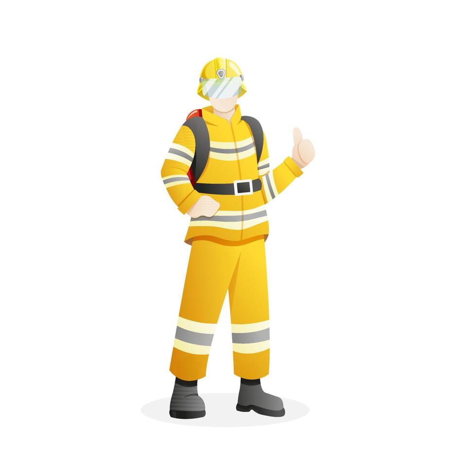 illustration vectorielle de l'homme qui travaille comme pompier vecteur