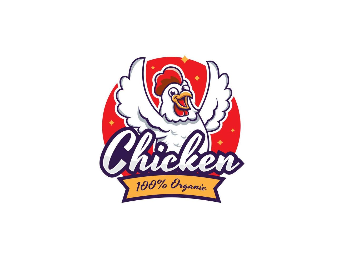 modèle de logo de restaurant de poulet frit vecteur