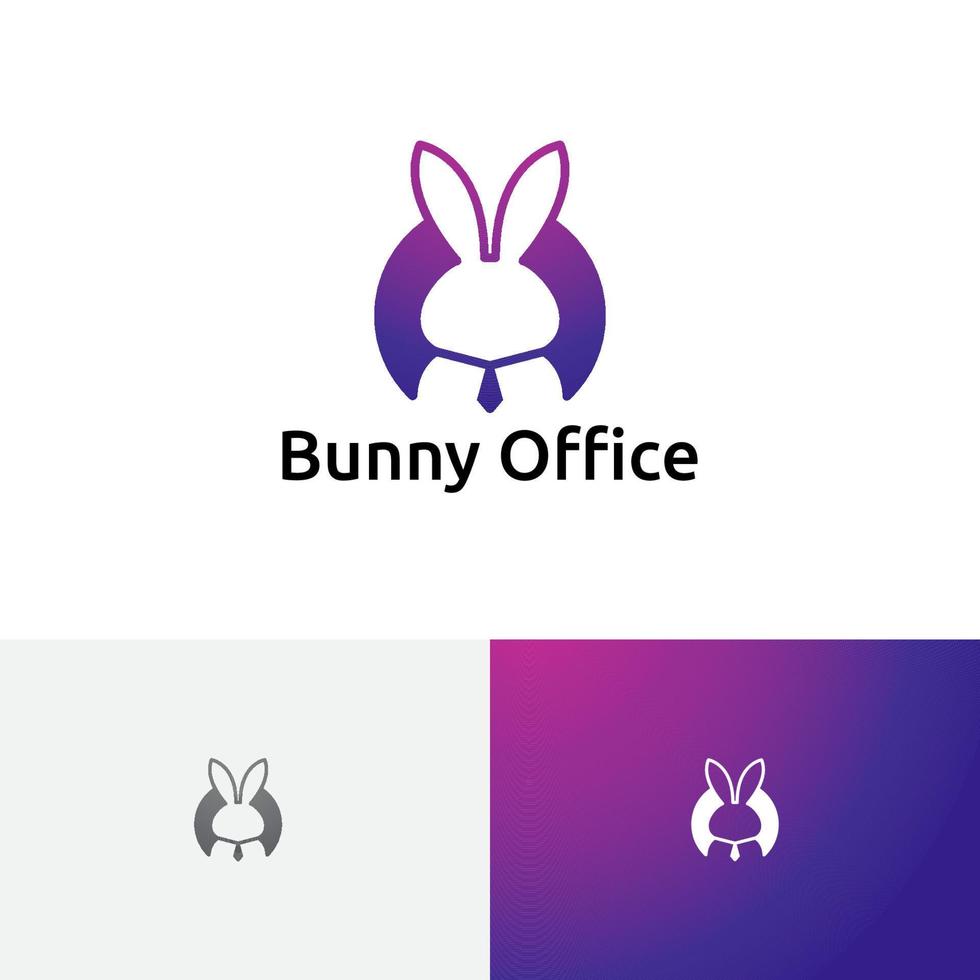 lapin lapin travail de bureau patron employé espace négatif logo vecteur