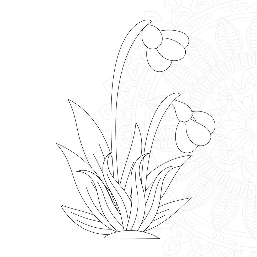 coloriage de fleur pour les enfants vecteur