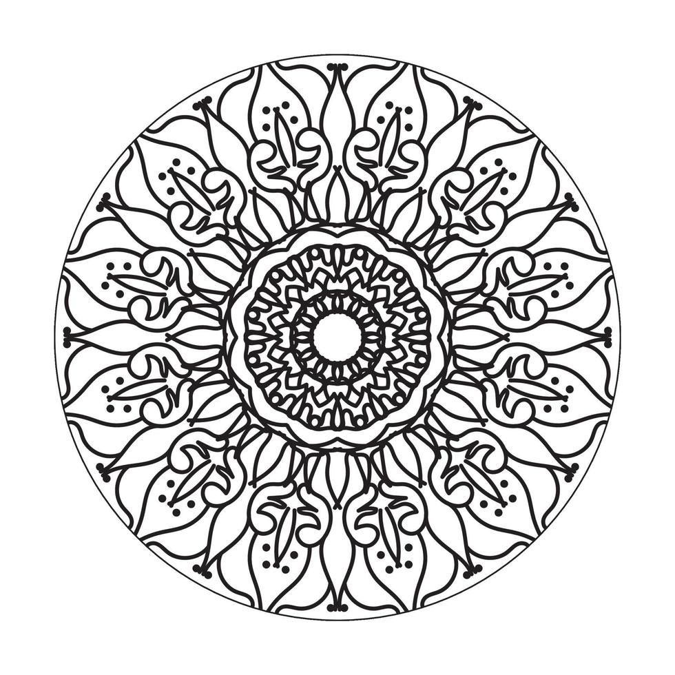 collections modèle circulaire sous la forme d'un mandala pour henné, mehndi, tatouages, décorations. décoration décorative dans un style oriental ethnique. page de livre de coloriage. vecteur