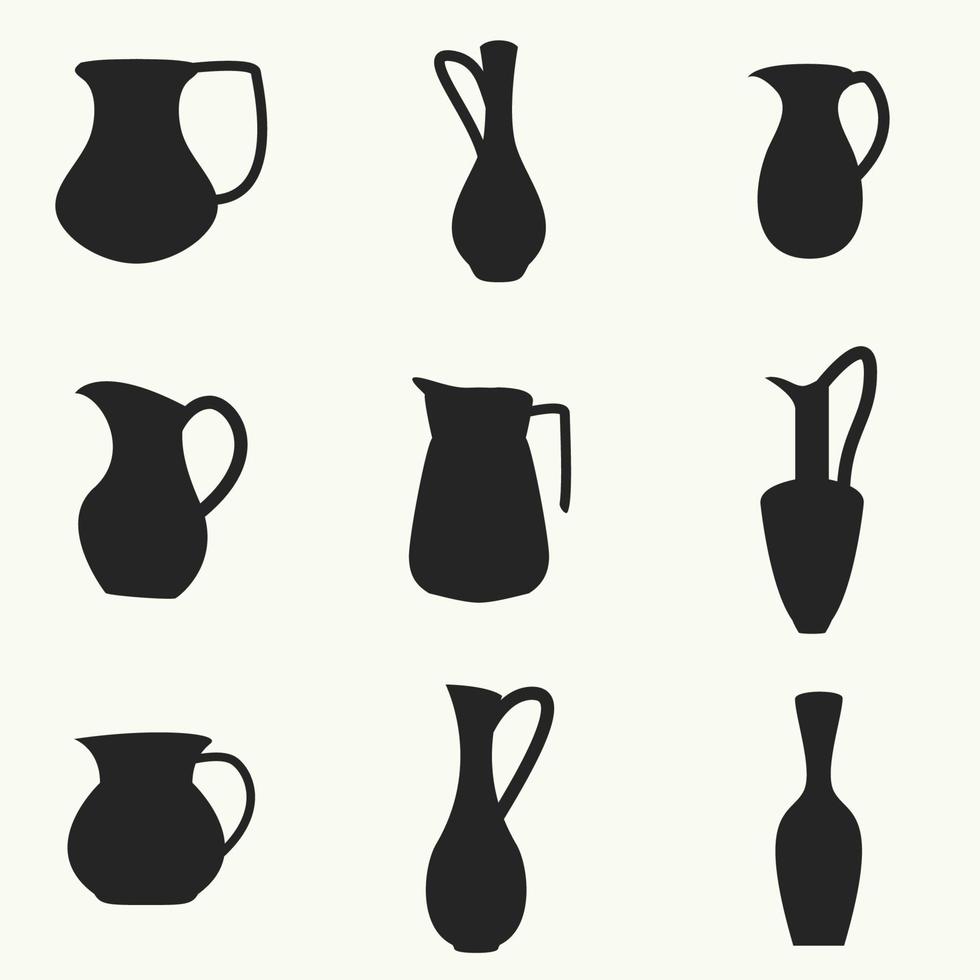 illustrations vectorielles sur le thème carafes, pichets vecteur