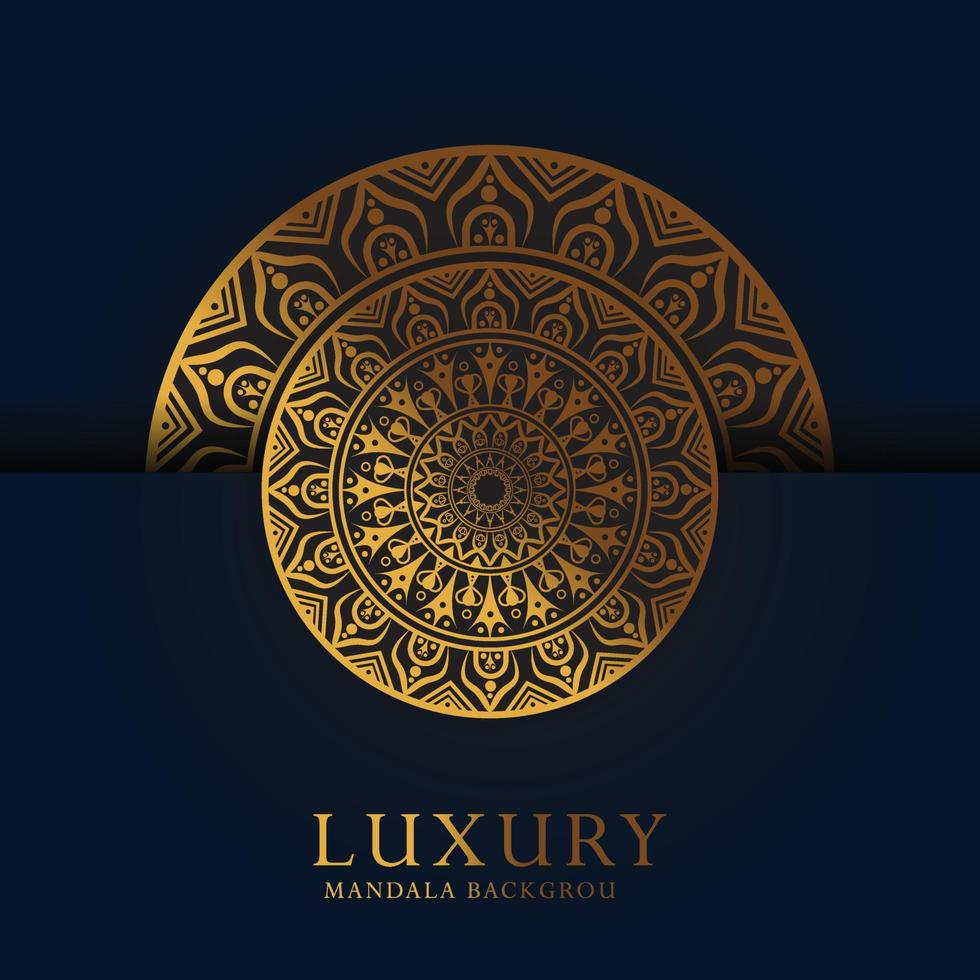 fond de mandala de luxe avec motif arabesque doré style oriental islamique arabe. mandala décoratif de style ramadan vecteur
