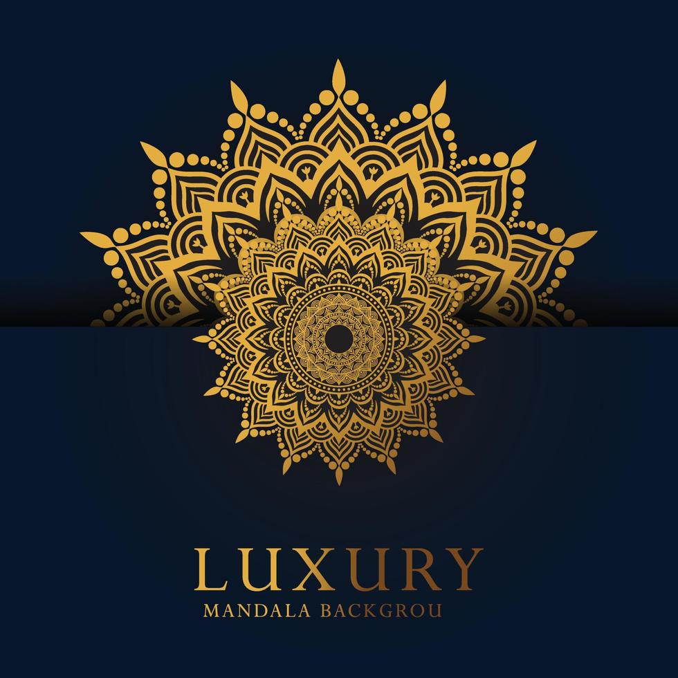 fond de mandala de luxe avec motif arabesque doré style oriental islamique arabe. mandala décoratif de style ramadan vecteur