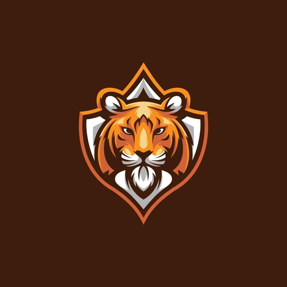 logo mascotte tête de tigre vecteur