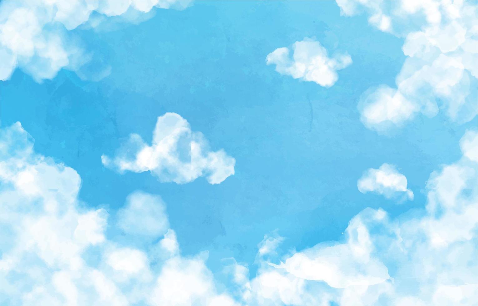 fond de ciel bleu aquarelle vecteur