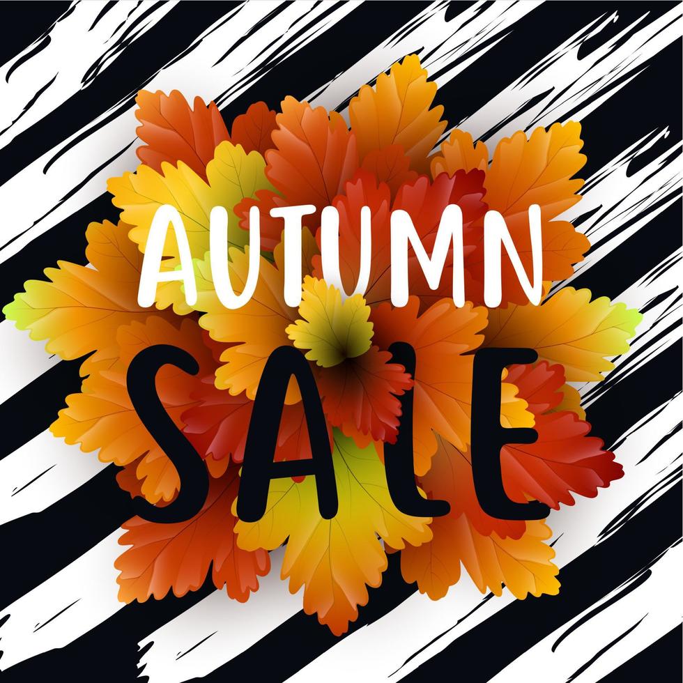 modèle de flyer de vente d'automne avec lettrage vecteur