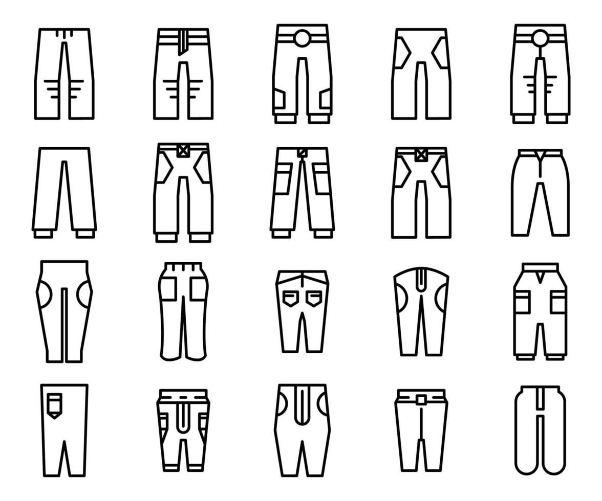 icônes de pantalon de pantalon vecteur