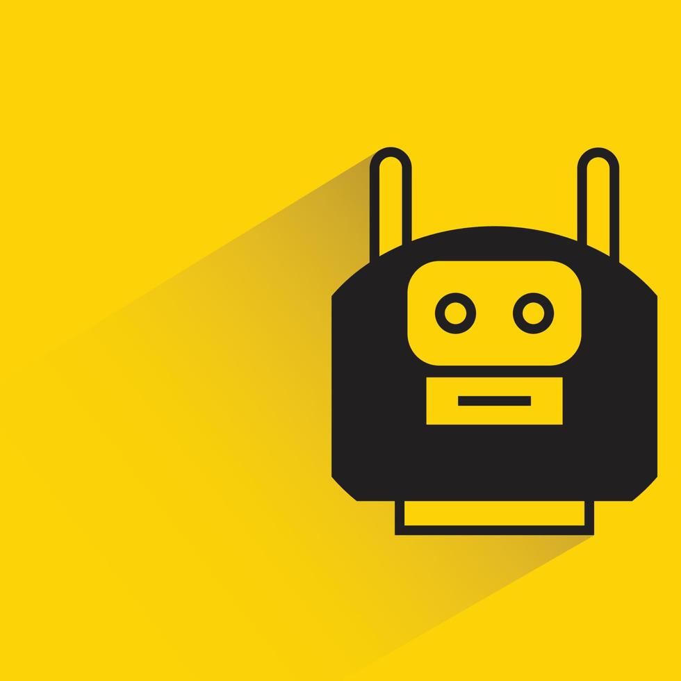 tête de robot intelligent illustration de fond jaune vecteur