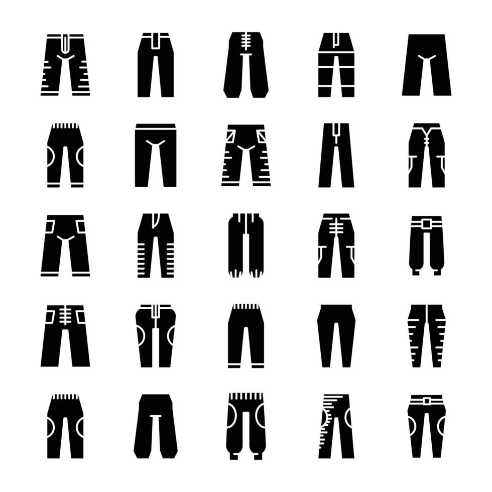 illustration d'icônes de pantalon vecteur