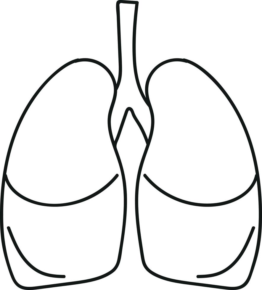 poumons dans un organe de style doodle de l'homme vecteur
