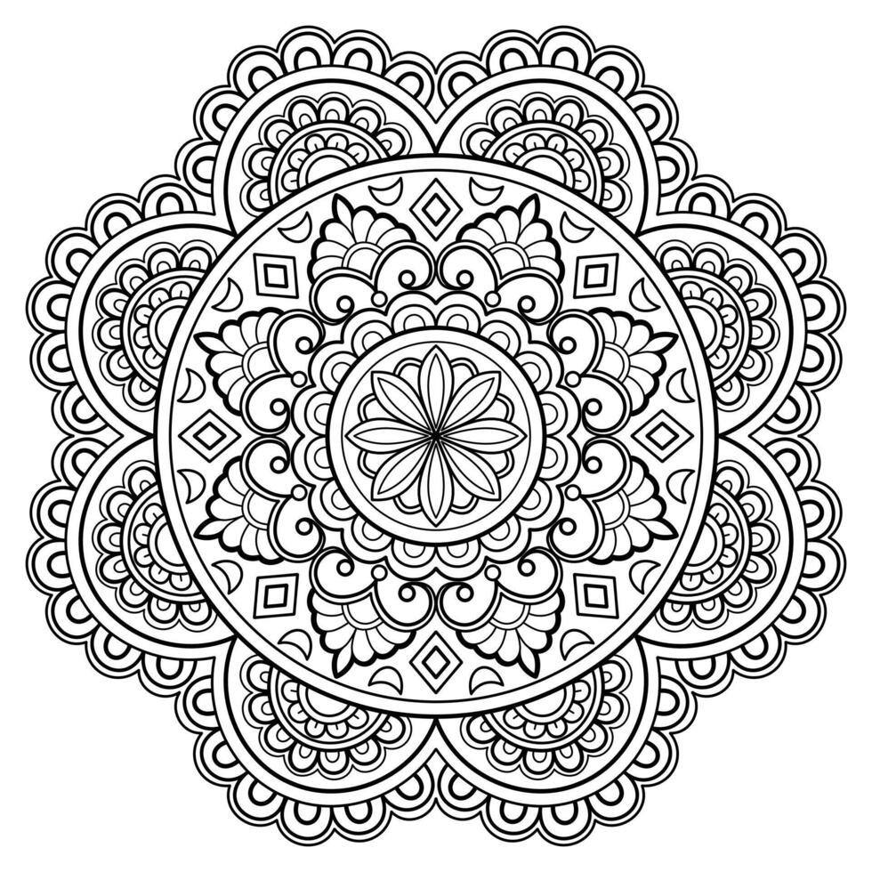 motif de mandala abstrait de vecteur. l'art sur le mur. livre de coloriage motif de dentelle le tatouage. conception pour une conception de chemise de peinture de papier peint et d'autocollant de tuile, ornement décoratif de cercle dans le style oriental ethnique vecteur