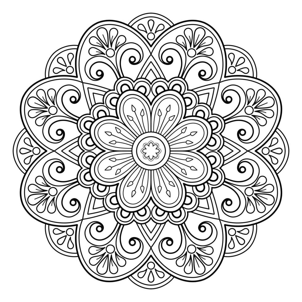 motif de mandala abstrait de vecteur. l'art sur le mur. livre de coloriage motif de dentelle le tatouage. conception pour une conception de chemise de peinture de papier peint et d'autocollant de tuile, ornement décoratif de cercle dans le style oriental ethnique vecteur