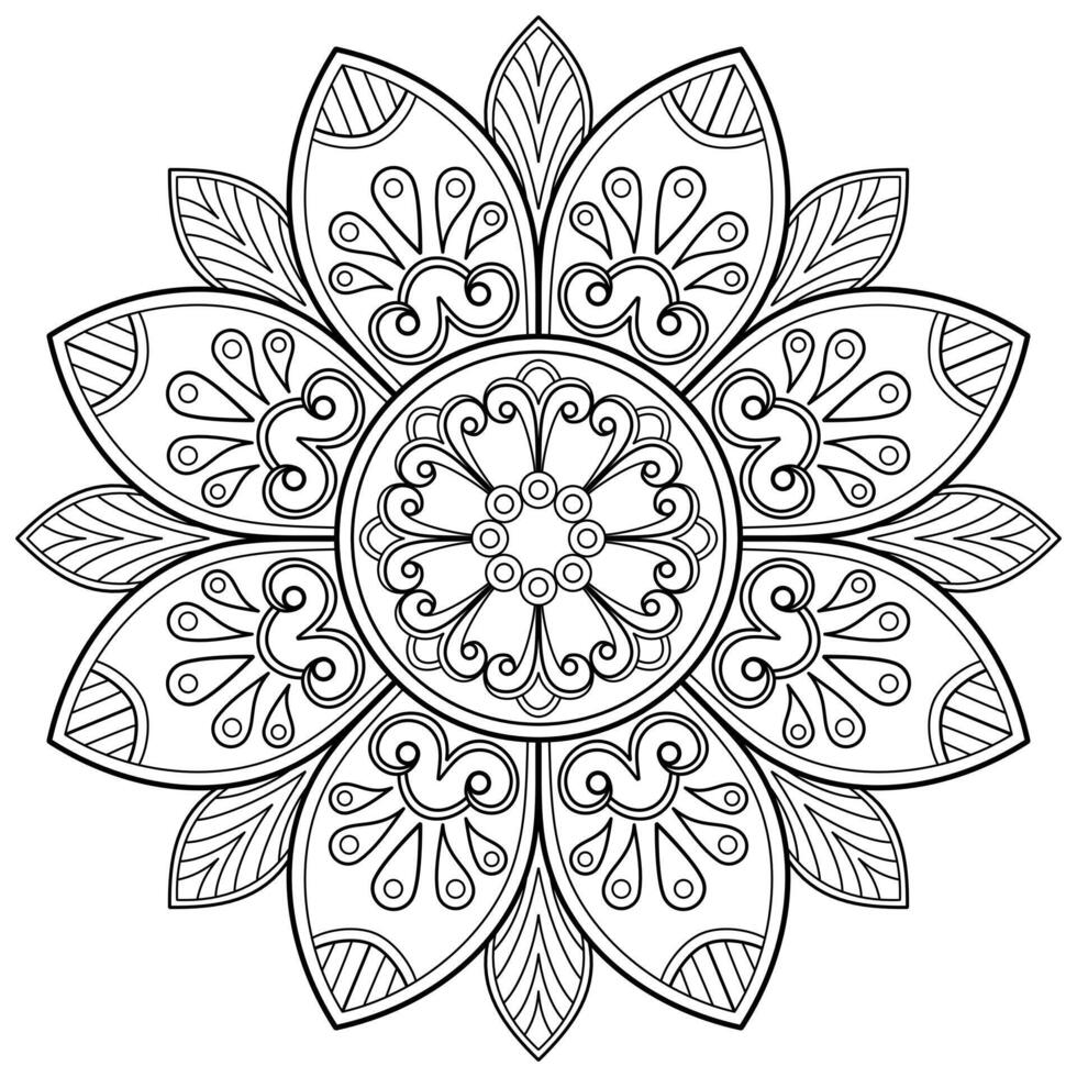 motif de mandala abstrait de vecteur. l'art sur le mur. livre de coloriage motif de dentelle le tatouage. conception pour une conception de chemise de peinture de papier peint et d'autocollant de tuile, ornement décoratif de cercle dans le style oriental ethnique vecteur