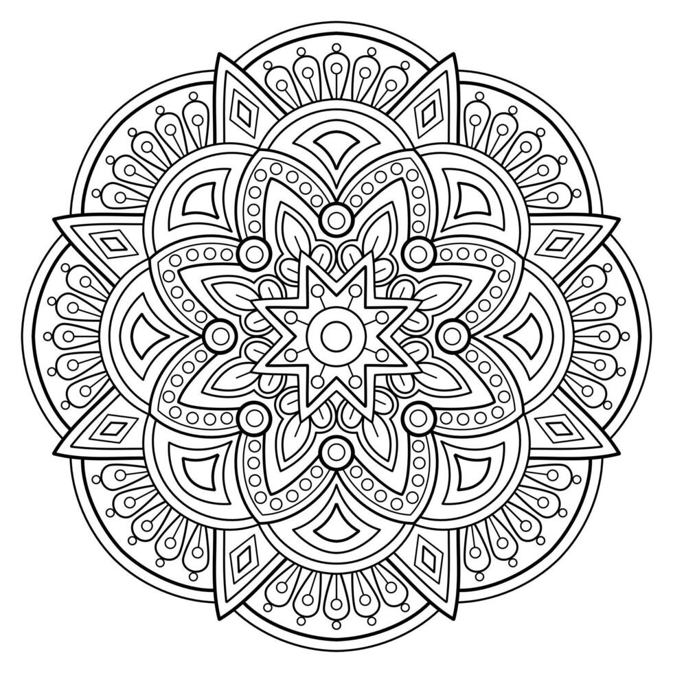 motif de mandala abstrait de vecteur. l'art sur le mur. livre de coloriage motif de dentelle le tatouage. conception pour une conception de chemise de peinture de papier peint et d'autocollant de tuile, ornement décoratif de cercle dans le style oriental ethnique vecteur