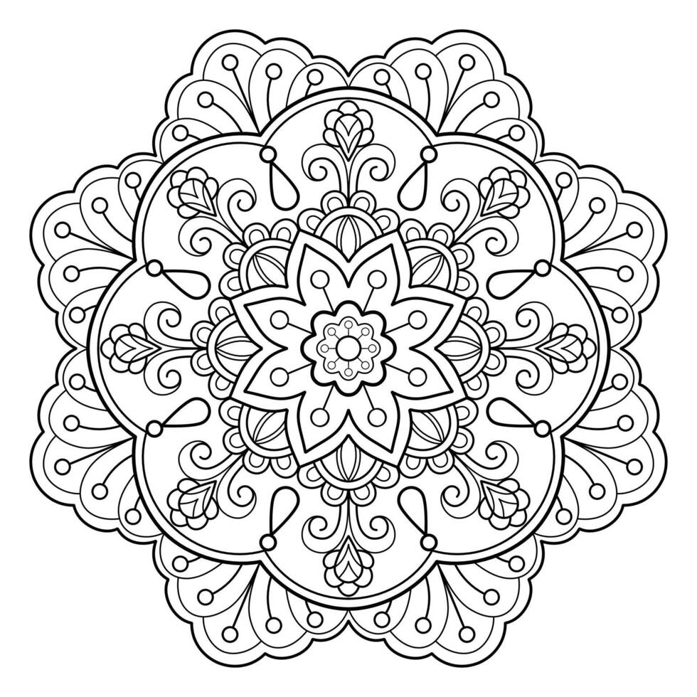 motif de mandala abstrait de vecteur. l'art sur le mur. livre de coloriage motif de dentelle le tatouage. conception pour une conception de chemise de peinture de papier peint et d'autocollant de tuile, ornement décoratif de cercle dans le style oriental ethnique vecteur