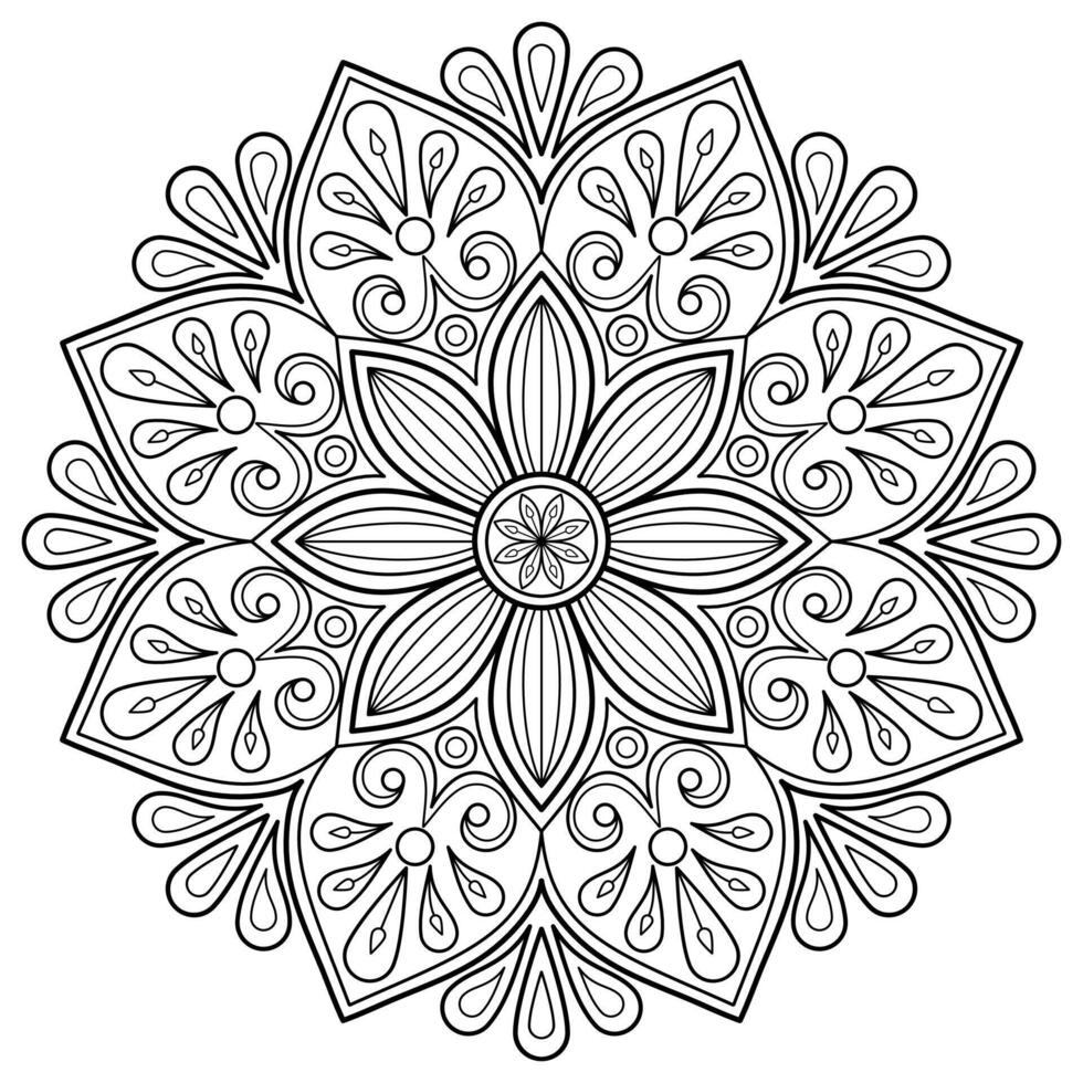 motif de mandala abstrait de vecteur. l'art sur le mur. livre de coloriage motif de dentelle le tatouage. conception pour une conception de chemise de peinture de papier peint et d'autocollant de tuile, ornement décoratif de cercle dans le style oriental ethnique vecteur