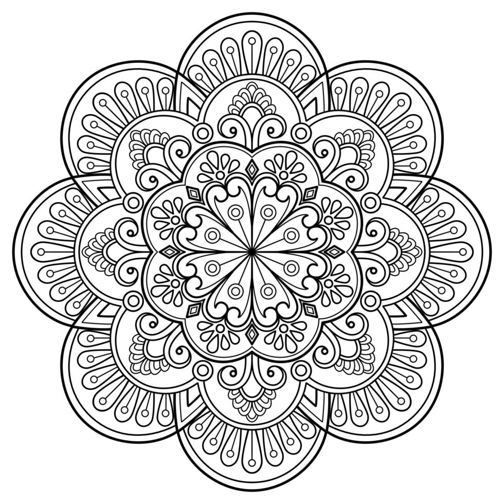 motif de mandala abstrait de vecteur. l'art sur le mur. livre de coloriage motif de dentelle le tatouage. conception pour une conception de chemise de peinture de papier peint et d'autocollant de tuile, ornement décoratif de cercle dans le style oriental ethnique vecteur