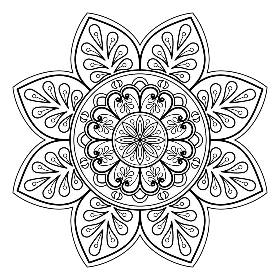 motif de mandala abstrait de vecteur. l'art sur le mur. livre de coloriage motif de dentelle le tatouage. conception pour une conception de chemise de peinture de papier peint et d'autocollant de tuile, ornement décoratif de cercle dans le style oriental ethnique vecteur