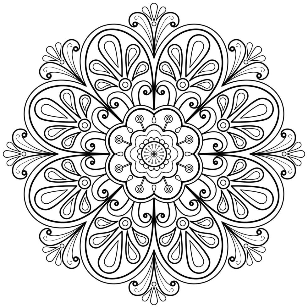 motif de mandala abstrait de vecteur. l'art sur le mur. livre de coloriage motif de dentelle le tatouage. conception pour une conception de chemise de peinture de papier peint et d'autocollant de tuile, ornement décoratif de cercle dans le style oriental ethnique vecteur