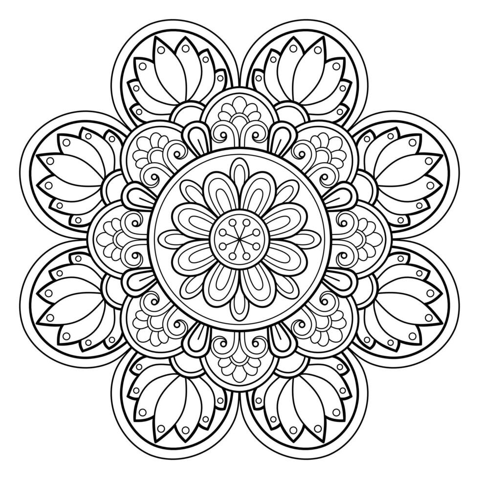 motif de mandala abstrait de vecteur. l'art sur le mur. livre de coloriage motif de dentelle le tatouage. conception pour une conception de chemise de peinture de papier peint et d'autocollant de tuile, ornement décoratif de cercle dans le style oriental ethnique vecteur