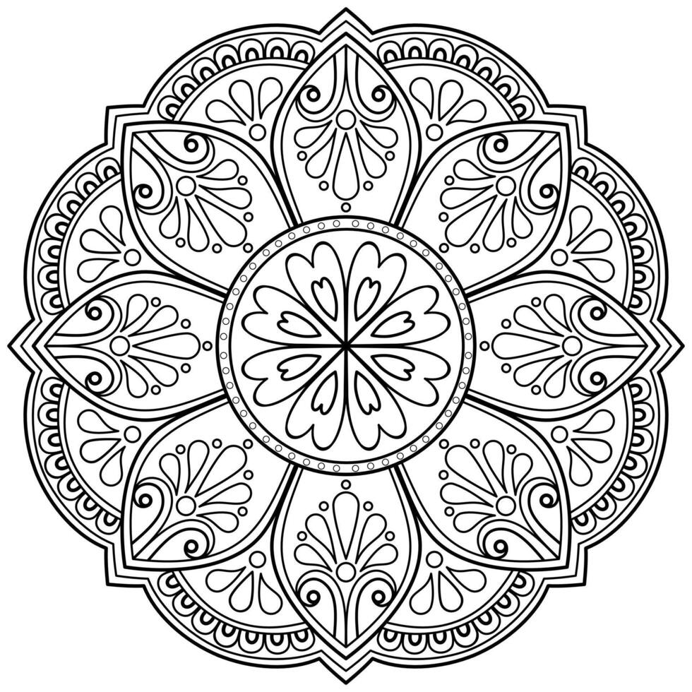 motif de mandala abstrait de vecteur. l'art sur le mur. livre de coloriage motif de dentelle le tatouage. conception pour une conception de chemise de peinture de papier peint et d'autocollant de tuile, ornement décoratif de cercle dans le style oriental ethnique vecteur