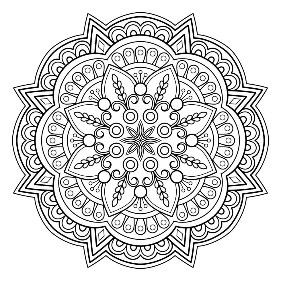 motif de mandala abstrait de vecteur. l'art sur le mur. livre de coloriage motif de dentelle le tatouage. conception pour une conception de chemise de peinture de papier peint et d'autocollant de tuile, ornement décoratif de cercle dans le style oriental ethnique vecteur