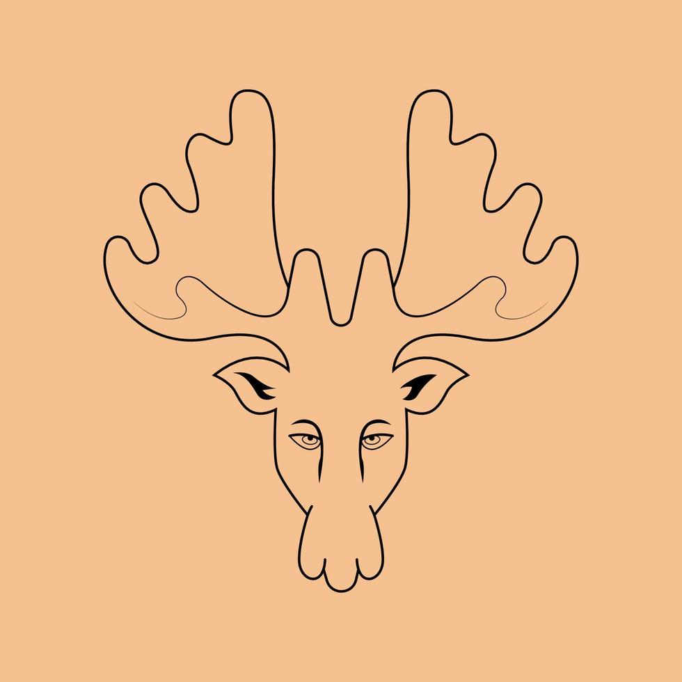 illustration de silhouette animale cerf, orignal, wapiti vecteur