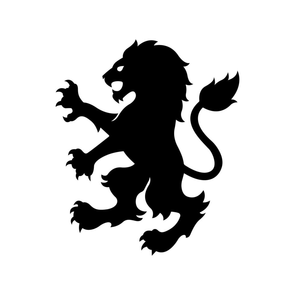 illustration de silhouette animale lion britannique vecteur