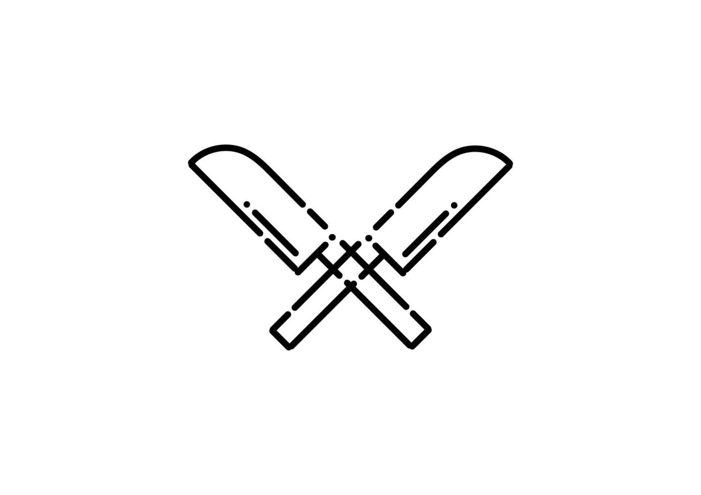 illustration de couteau dans le style de ligne pointillée vecteur