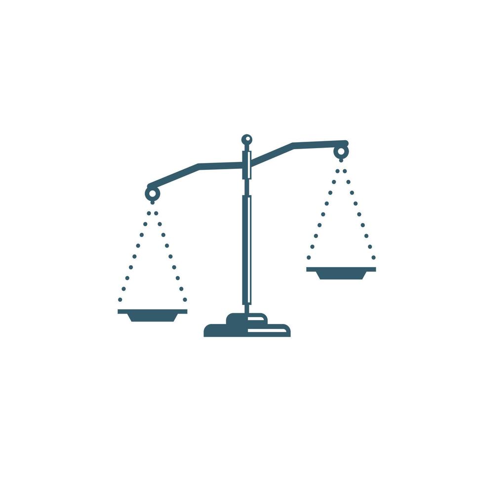 icône de déséquilibre des échelles de justice. symbole de la loi. Balance. vecteur