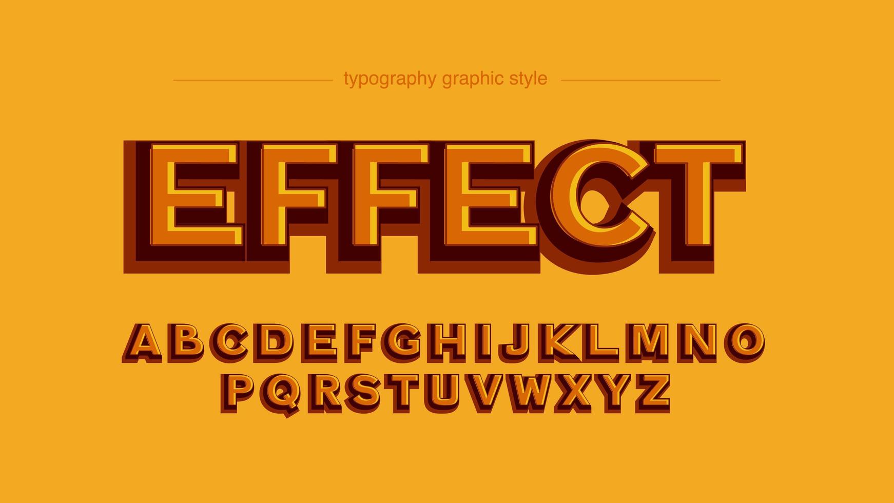 Typographie d&#39;effet 3D orange gras vecteur