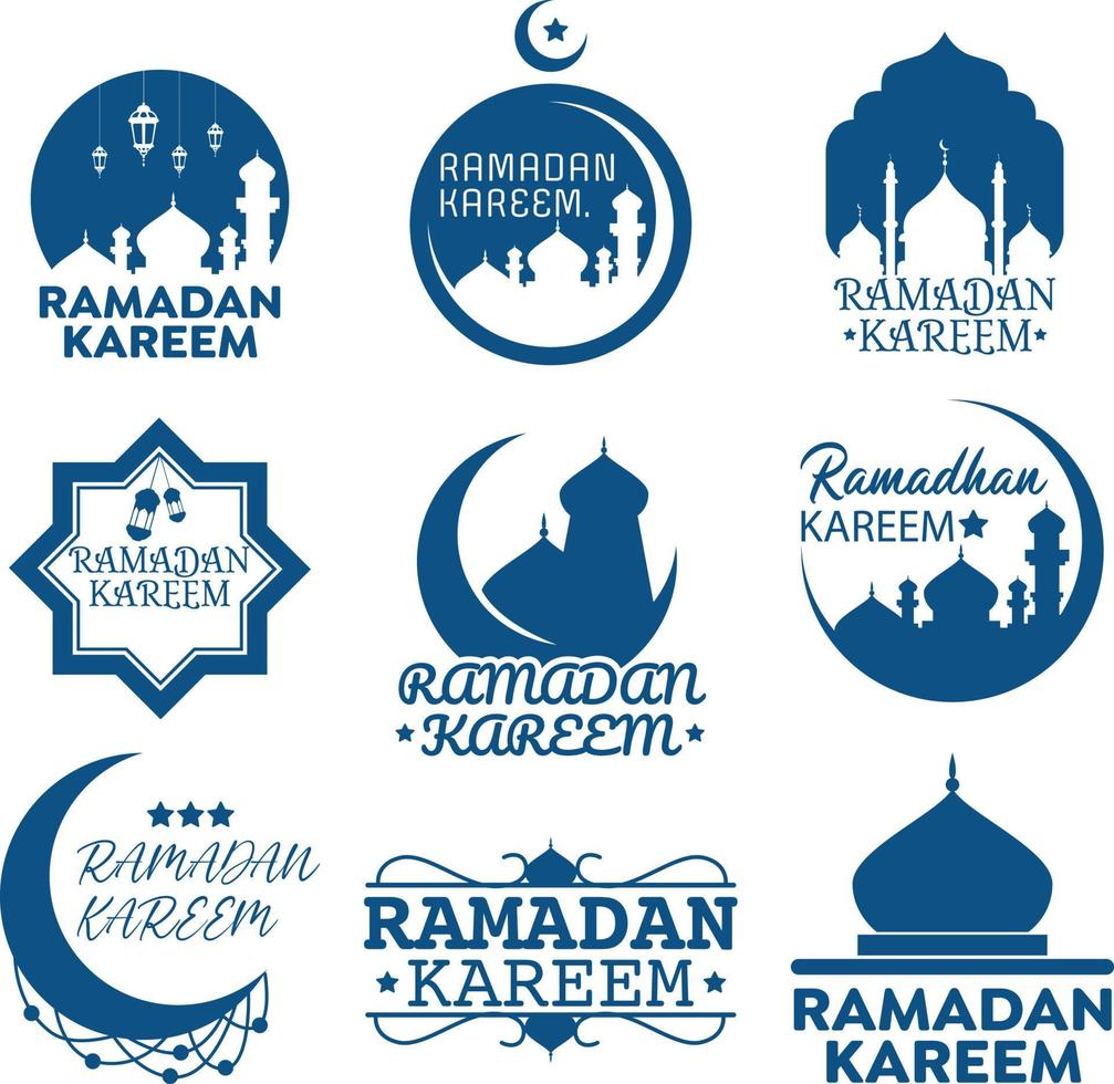 frontière de ramadan kareem, arrière-plan de style art islamique. symboles du ramadan moubarak, lanternes d'or suspendues, lampes arabes, lune de lanternes, étoile, vecteur d'art et illustration