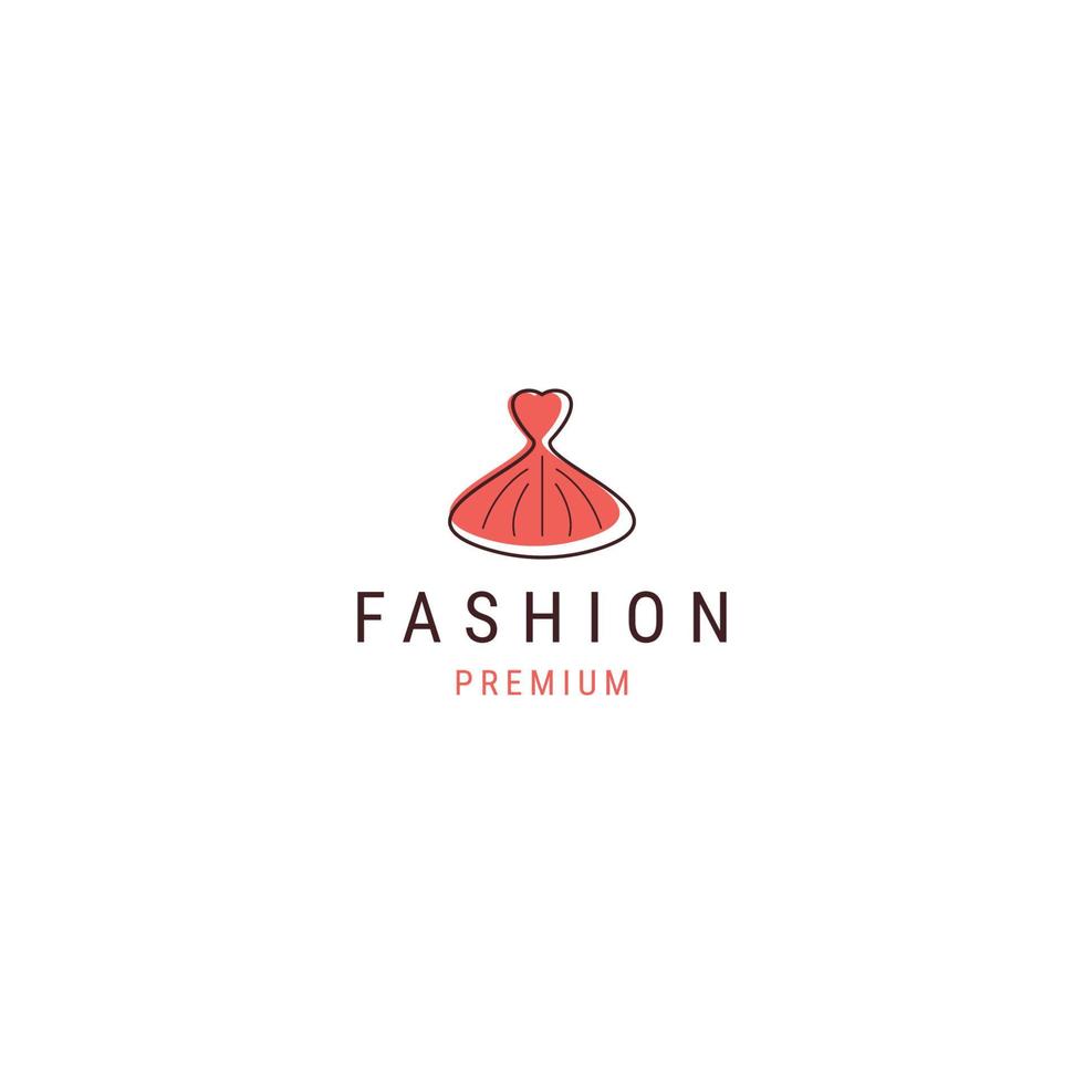 mode féminine robe logo icône modèle de conception vecteur plat