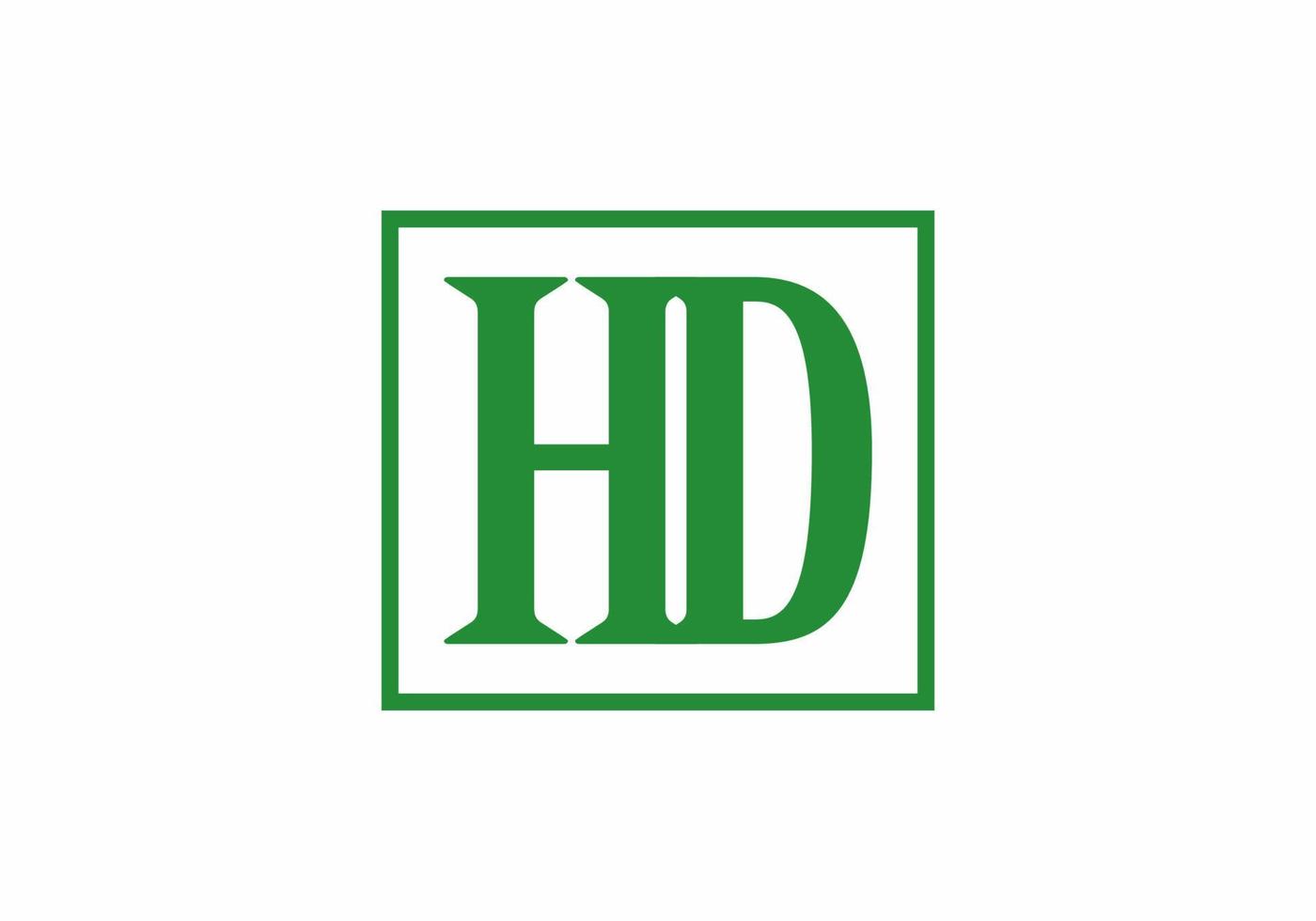 lettre initiale hd verte en carré vecteur