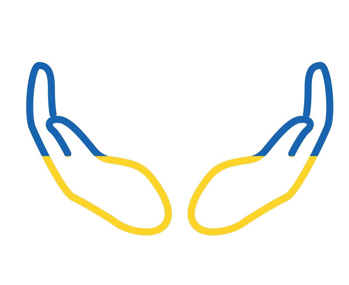 conception ukraine drapeau main emblème national europe symbole abstrait illustration vectorielle vecteur