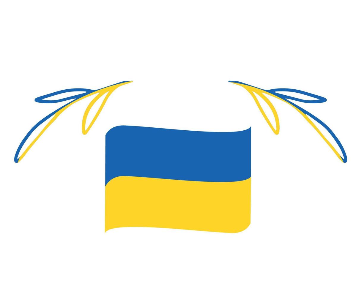 ukraine ruban symbole drapeau emblème national europe abstract vector illustration design